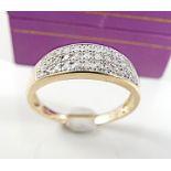 9k gold ring with diamonds