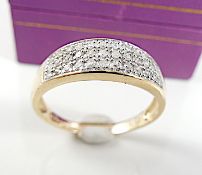9k gold ring with diamonds