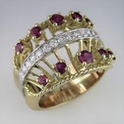 A Restored Bespoke Ruby and Diamond Ring