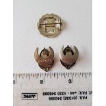 3 Silver Territorial Army Cap Badges