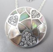 Mother of pearl silver pendant and silver chain