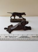 Bronze Pointer Dog and Dog Door Stop