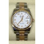 Gents Rolex Datejust 116201 36mm Everose Gold & Stainless Steel *4 Years Gtee Remaining