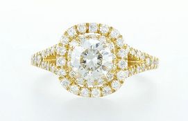 14 kt. Yellow gold - Ring - 1.71 ct Diamond - Diamonds