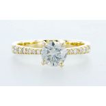 14 kt. Yellow gold - Ring - 1.18 ct Diamond - Diamonds