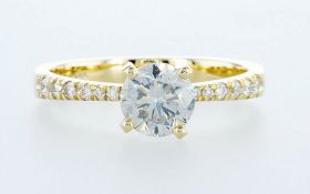 14 kt. Yellow gold - Ring - 1.18 ct Diamond - Diamonds