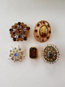 5 Vintage Brooches