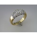 A 5 Stone 1.03 carat Millenium cut Diamond Ring