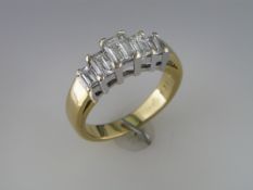 A 5 Stone 1.03 carat Millenium cut Diamond Ring