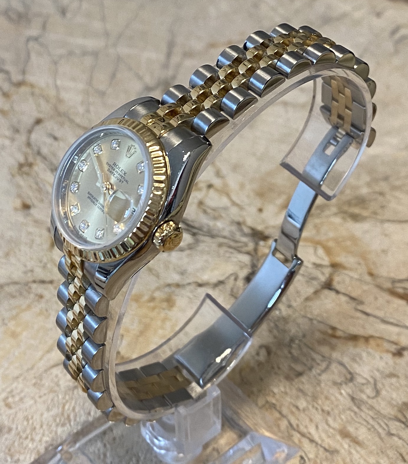 Ladies Rolex Datejust 179173 18k Gold & Stainless Steel *Factory Diamond Dial *Hardly Worn From New - Image 2 of 13
