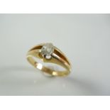 18 K Gold Ring 0.42 Ct Diamond