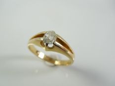 18 K Gold Ring 0.42 Ct Diamond