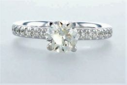 14 kt. White gold - Ring - 1.03 ct Diamond - Diamonds