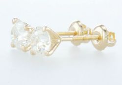 14 kt. Yellow gold - Earrings - 2.00 ct Diamond - Diamonds