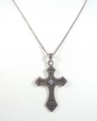 Silver necklace with silver cross pendant