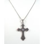 Silver necklace with silver cross pendant