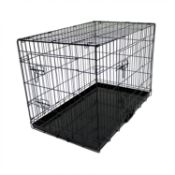 (Q66) 36" Folding Metal Dog Cage Puppy Transport Crate Pet Carrier36" Folding Metal Dog Cage ...