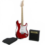 (Q79) Oypla ST 6 String Full Size Electric Guitar Set with 10W Amp Three Single-Coil Humbucker...