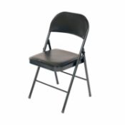 (F56) Heavy Duty Padded Folding Metal Desk Office Chair Seat Dimensions: 44 x 45 x 78cm Com...