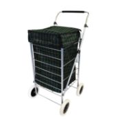 (F2) 4 Wheel Folding Shopping Trolley Bag Cart Market Laundry Lightweight and Easily Manoeuver...