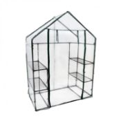 (Q31) 3-Tier 4 Shelf Mini Walk-in Growhouse Garden Greenhouse Steel Frame & PVC Cover - 3 Tier...