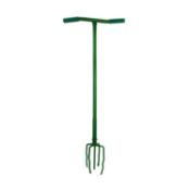 (Q34) Multi Prong Long Handle Hand Tiller Cultivator Garden Weeder Perfect for Turning and Bre...