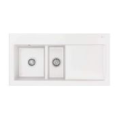 (A6) Brand New Boxed Franke Mythos MTK 651 Right Handed Ceramic 1.5 Bowl Inset Sink, White. A F...