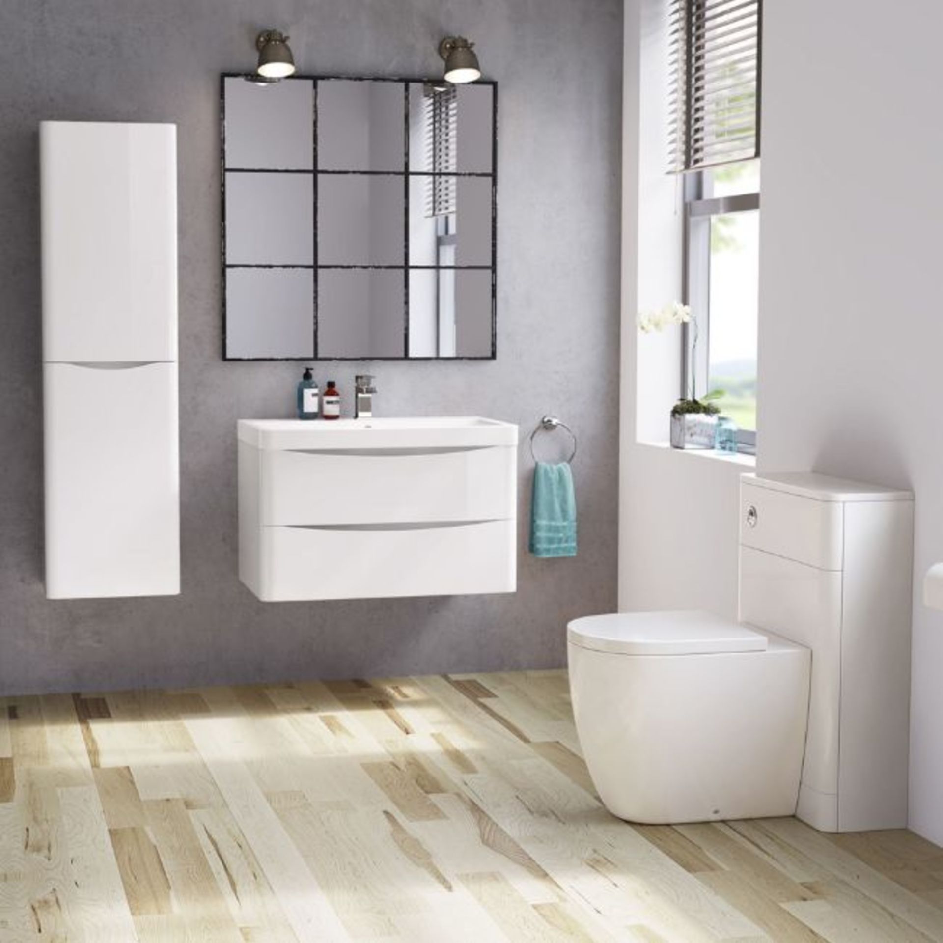 Pallet To Contain 3 x New & Boxed 1000mm Austin Gloss White Built In Basin Drawer Unit - Wall H... - Image 2 of 3