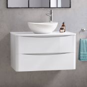 Pallet To Contain 3 x New & Boxed 1000mm Austin Ii Gloss White Countertop Unit And Camila Basin...