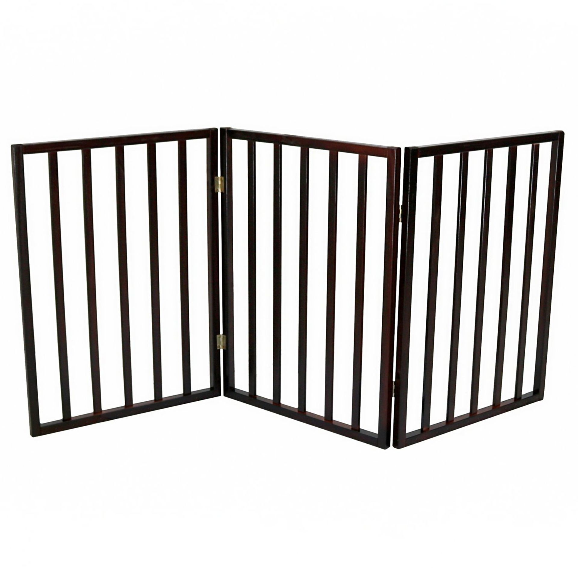 (L57) Dog Safety Folding Wooden Pet Gate Portable Indoor Barrier 3 Hinged Sections - Panel Dim...