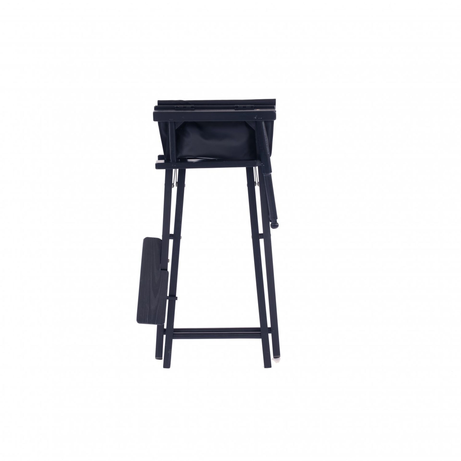 (G5) Professional Black Wooden Folding Director Makeup Chair with 2 Storage Pouches Size: 56... - Image 2 of 2