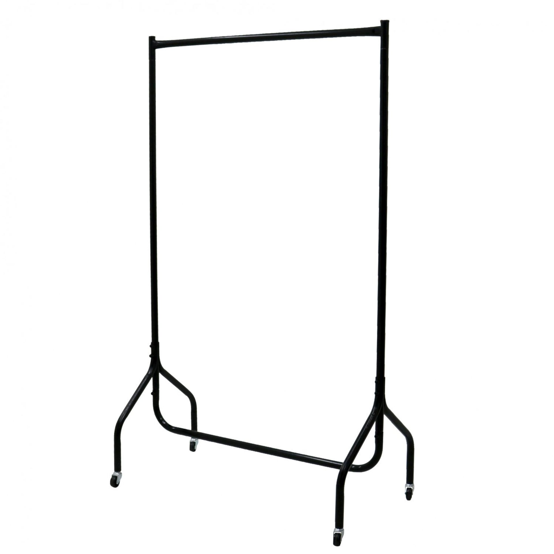 (L25) 3ft Garment Clothes Rail Super Heavy Duty All Metal Black Length: 3ft, Height: 5ft 4 C...