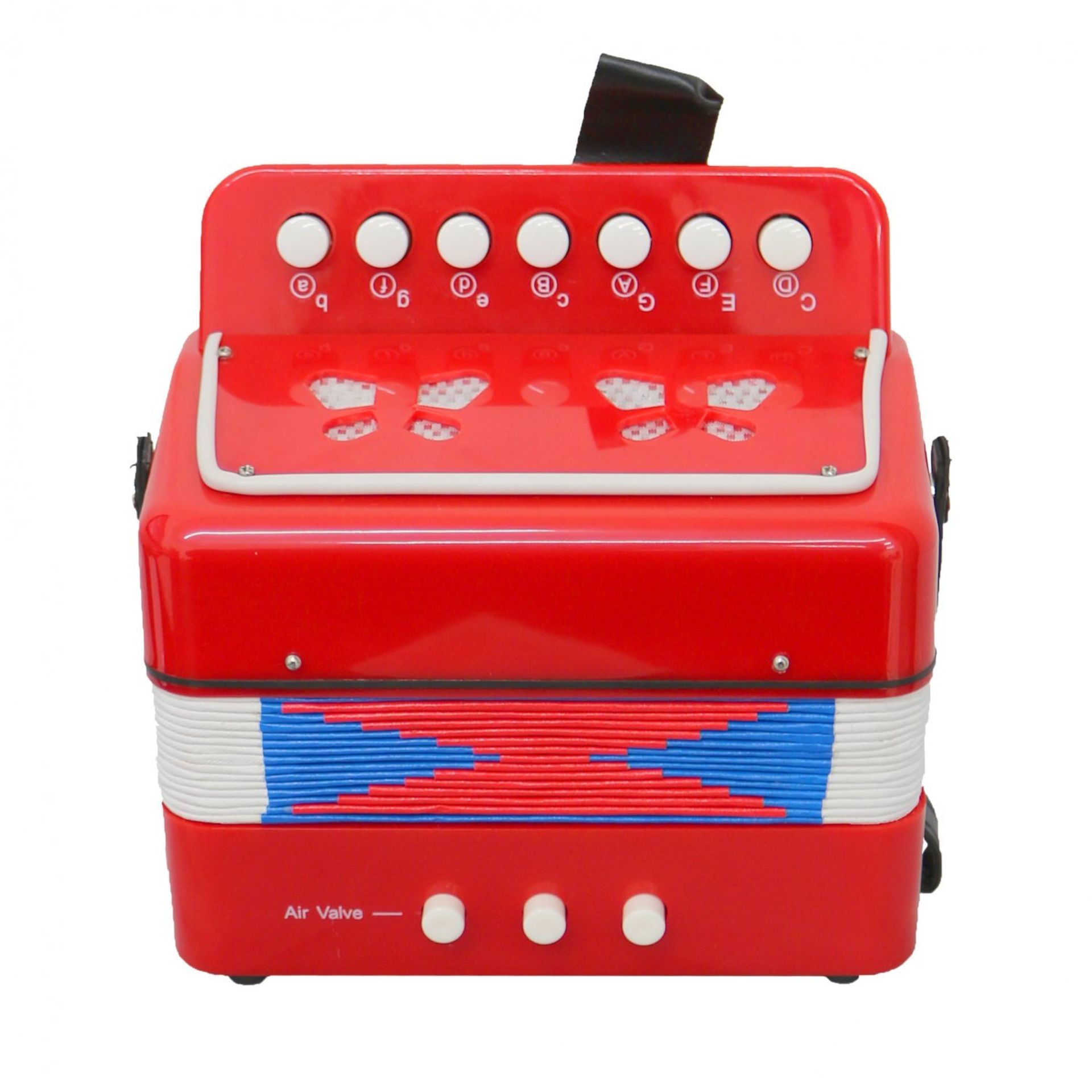 (G72) 7 Keys 2 Bass Children's Red Toy Accordion Musical Instrument Heavy Duty Sprung Buttons ... - Image 2 of 3