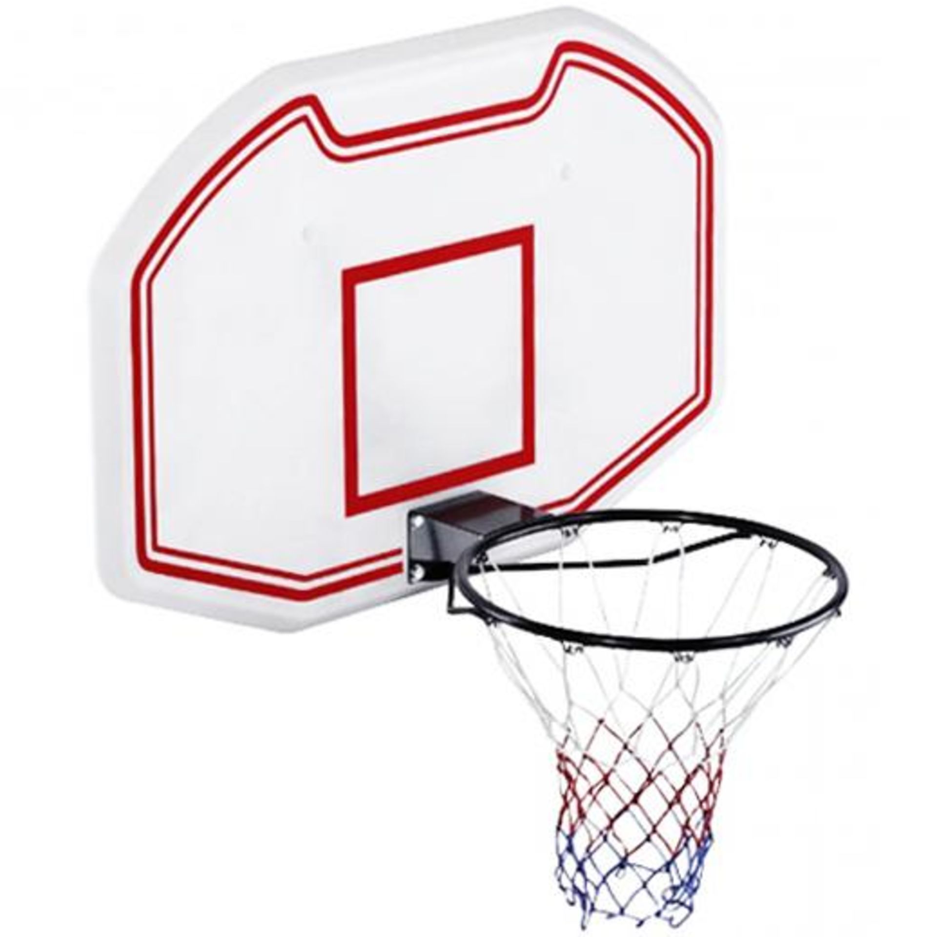 (LF101) Heavy Duty Wall Mounted Full Size Basketball Backboard Hoop Net Includes all the fitti...