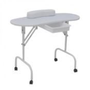 (LF134) Professional White Manicure Table Nail Technician Art Desk Workstation Includes Comfy ...