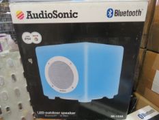 New & Boxed Audio Sonic Bluetooth Sk1539 Outdoor Led Colour Changing Speaker. 10 Watt.