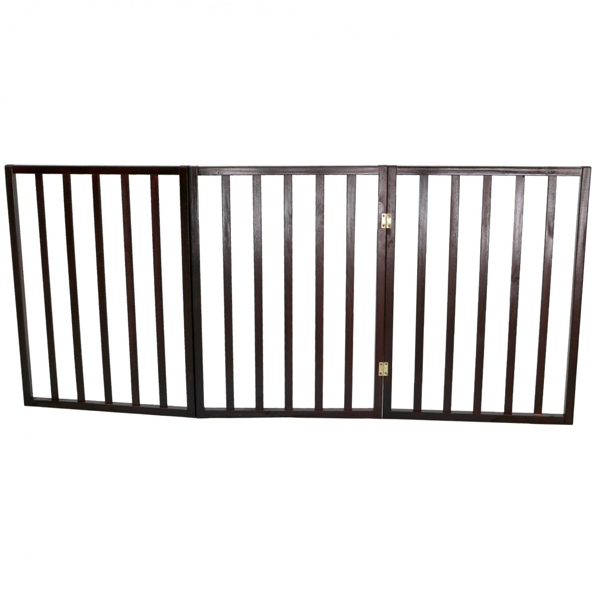 (PR6) Dog Safety Folding Wooden Pet Gate Portable Indoor Barrier 3 Hinged Sections - Panel Dim... - Image 2 of 2