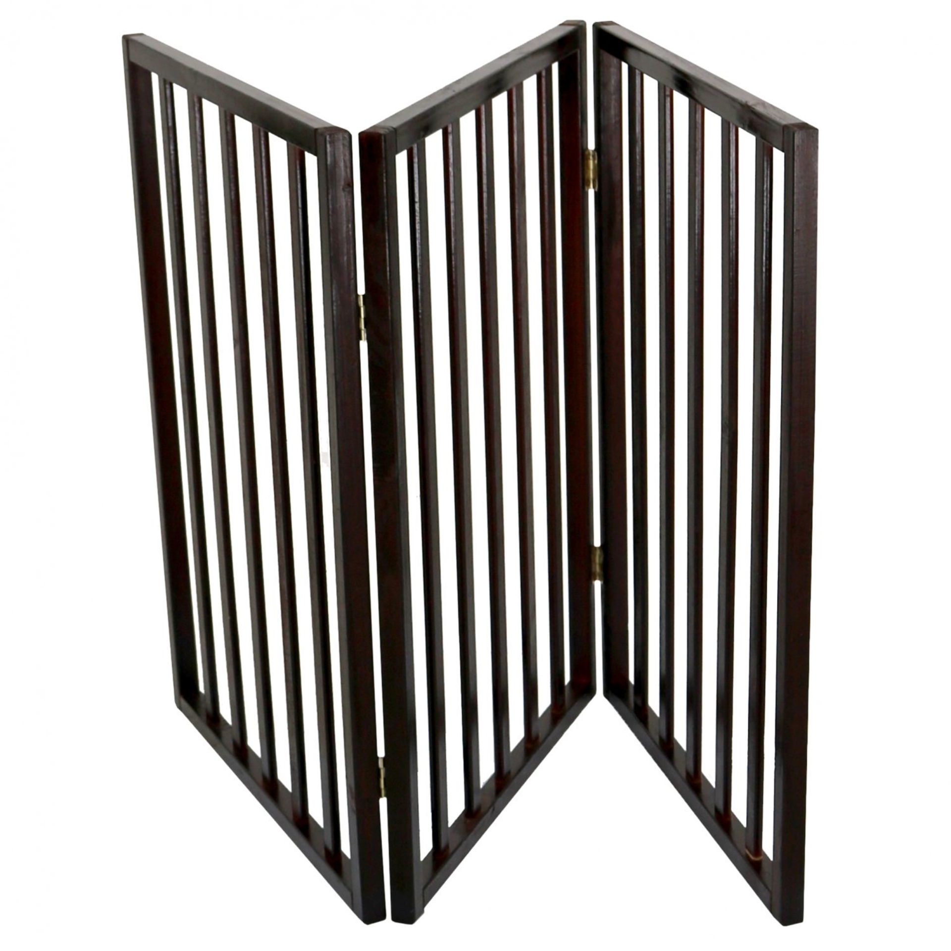 (PR6) Dog Safety Folding Wooden Pet Gate Portable Indoor Barrier 3 Hinged Sections - Panel Dim...