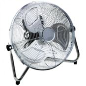 (PR69) 14" Inch Chrome 3 Speed Floor Standing Gym Fan Hydroponic Heavy Duty 3 Speed Push Butto...