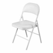 (PR60) Heavy Duty White Padded Folding Metal Desk Office Chair Seat