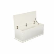 (PR41) White Wooden Storage Chest Ottoman Blanket Box Toy Chest Trunk Dimensions: 100 x 40 x ...