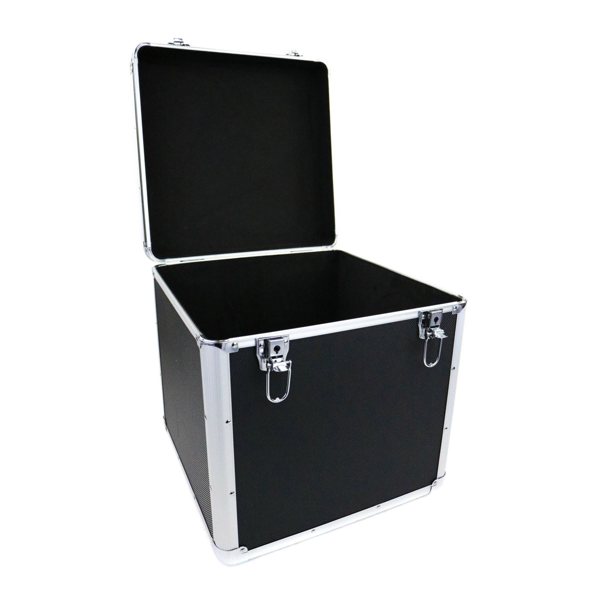 (PR49) 1x 12" LP Vinyl Record Box Hard DJ Flight Case Aluminium Holds Up To 100 12" Recor... - Image 2 of 2