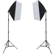 (PR36) 150W Studio Continuous Softbox Lighting Kit w/ Adjustable Stand Includes: 2x Soft Boxes...