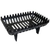 (PR106) Open Fire Basket 15" Cast Iron Heavy Duty Grate Log Coal Wood Cast Iron Construction ...