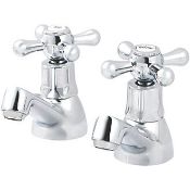 (Q12) ETEL BASIN PILLAR TAPS. 1/4 Turn Suitable for High & Low Pressure Systems Chrome Waste...