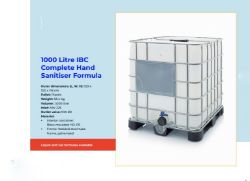 Liquidation of 1000 Litre IBC & Trade Quantities of Liquid & Gel Form Based Hand Sanitiser.