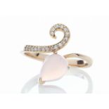 9ct Rose Gold Ladies Dress Diamond And Rose Quartz Ring