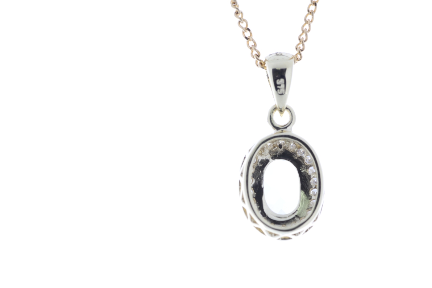 9ct Yellow Gold Diamond And Green Amethyst Pendant - Image 3 of 4