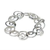 Breguet 18k White Gold Diamond Circle Link Bracelet