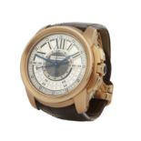 Cartier Calibre W7100004 or 3242 Men Rose Gold Central Chronograph Watch